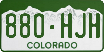 CO license plate 880HJH