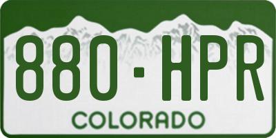 CO license plate 880HPR
