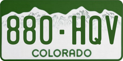 CO license plate 880HQV