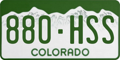 CO license plate 880HSS