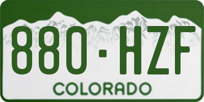 CO license plate 880HZF