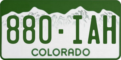 CO license plate 880IAH