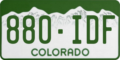 CO license plate 880IDF