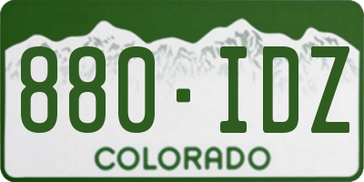 CO license plate 880IDZ