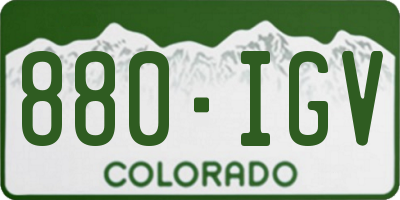 CO license plate 880IGV