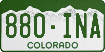 CO license plate 880INA