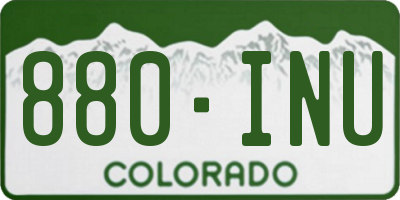CO license plate 880INU