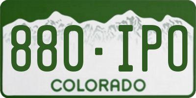 CO license plate 880IPO