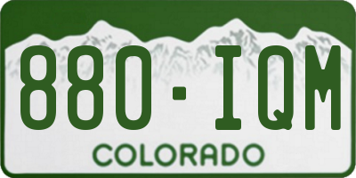 CO license plate 880IQM