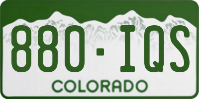 CO license plate 880IQS