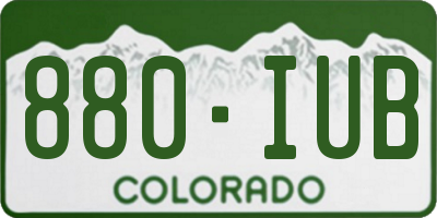 CO license plate 880IUB