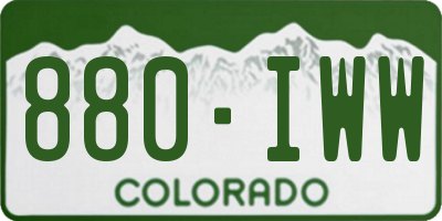 CO license plate 880IWW