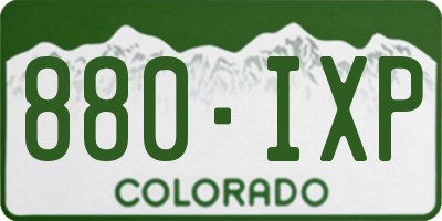 CO license plate 880IXP