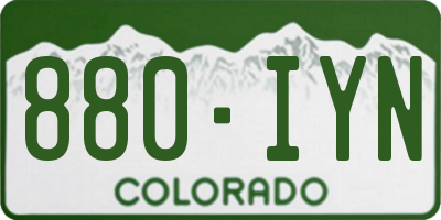 CO license plate 880IYN