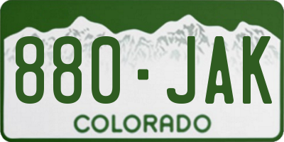 CO license plate 880JAK