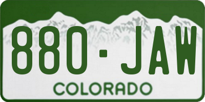 CO license plate 880JAW