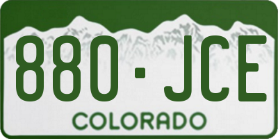 CO license plate 880JCE
