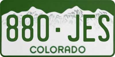 CO license plate 880JES