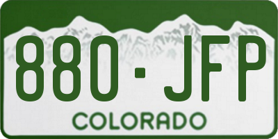 CO license plate 880JFP