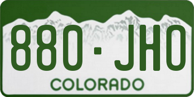 CO license plate 880JHO