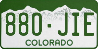 CO license plate 880JIE