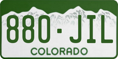 CO license plate 880JIL