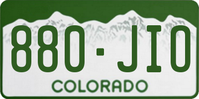 CO license plate 880JIO