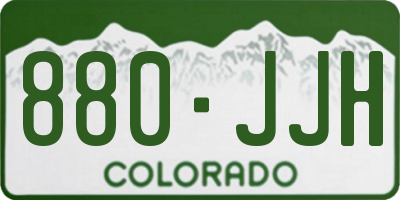 CO license plate 880JJH