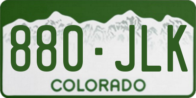 CO license plate 880JLK