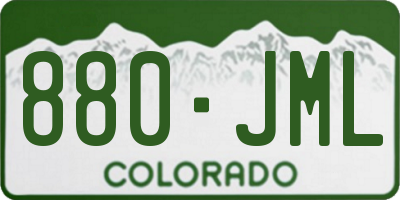 CO license plate 880JML