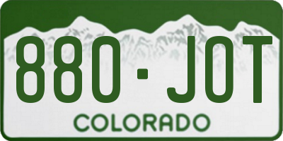 CO license plate 880JOT