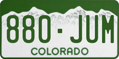 CO license plate 880JUM