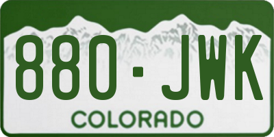 CO license plate 880JWK
