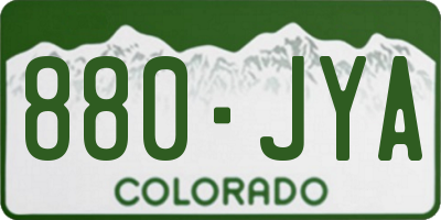 CO license plate 880JYA