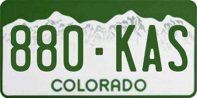 CO license plate 880KAS