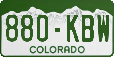 CO license plate 880KBW