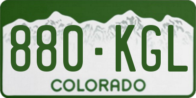 CO license plate 880KGL