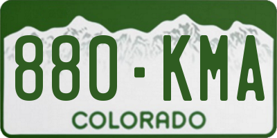 CO license plate 880KMA