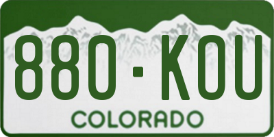 CO license plate 880KOU