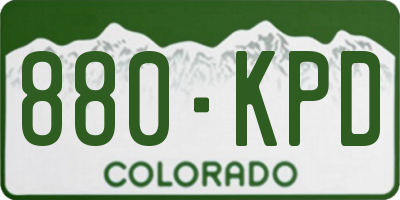 CO license plate 880KPD