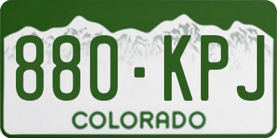 CO license plate 880KPJ