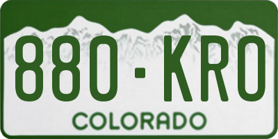 CO license plate 880KRO