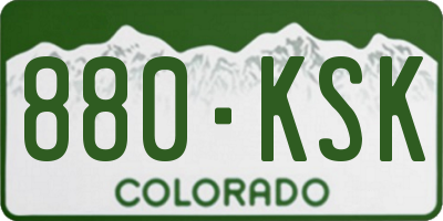 CO license plate 880KSK