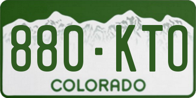 CO license plate 880KTO