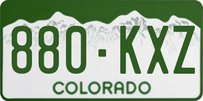 CO license plate 880KXZ