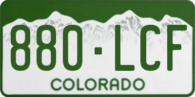 CO license plate 880LCF