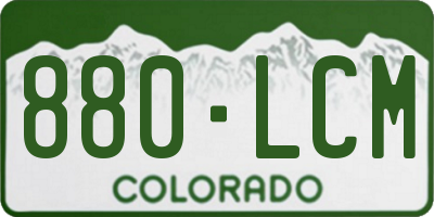 CO license plate 880LCM