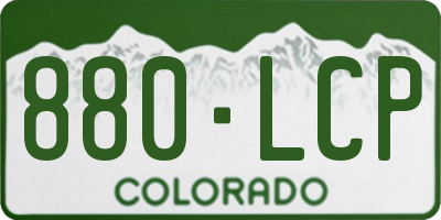 CO license plate 880LCP