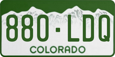 CO license plate 880LDQ