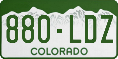 CO license plate 880LDZ